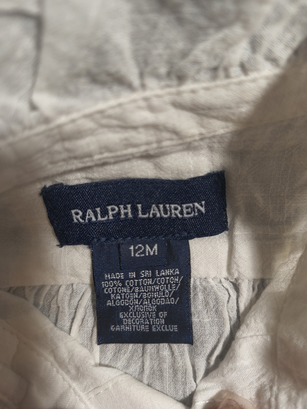 Ralph Lauren Light Cream Cotton Blouse - 12M